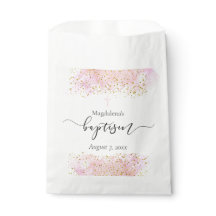 rosa vattenfärg | Uppgifter om faux guld Baptism