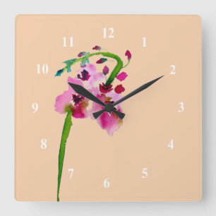 Rosa vattenfärg Verbascum blomma Fyrkantig Klocka
