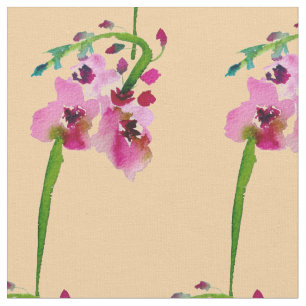 Rosa vattenfärg Verbascum blomma Tyg