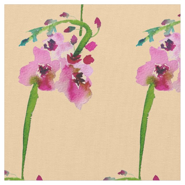 Rosa vattenfärg Verbascum  blomma Tyg (Närbild)