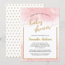 Rosa Vattenfärg Virtuella babyskor Guld Glitter