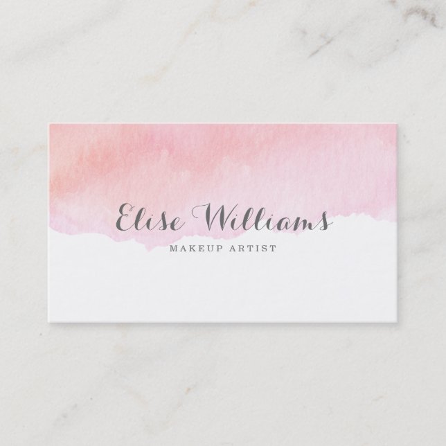 Rosa vattenfärg visitkort (Framsida)