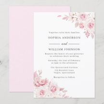 Rosa Vattenfärgblommor Alla säsonger Bröllop