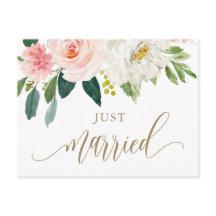 Rosa Vattenfärgblommor Guld Ny gifta