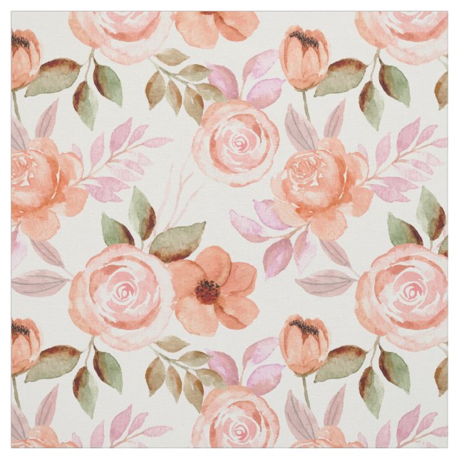 Rosa vattenfärgblommor tyg (Provkarta)