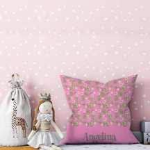 Rosa vattenfärgen blommönster dekorativ kudde