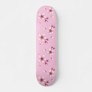 Rosa Vattenfärgen Cherry Blommar Mönster Mini Skateboard Bräda 18,5 Cm