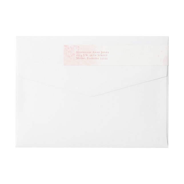 Rosa Vattenfärger i Communion Flowers Etikettband (Baksidan)