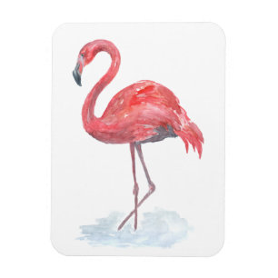 Rosa vattenfärgFlamingo. Magnet