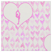 Rosa vattenfärghjärtor för konståkare