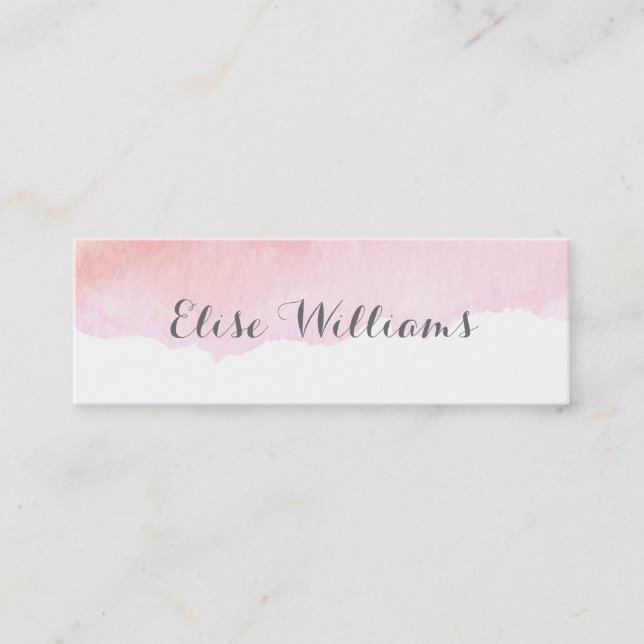 Rosa vattenfärgkontaktkort (Framsida)