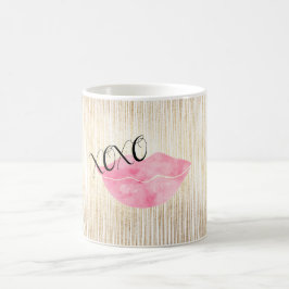 Rosa vattenfärgläppar för XOXO Kaffemugg