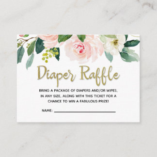 Rosa Vattenfärgning Babykläder Förkläde Raffle Tilläggskort