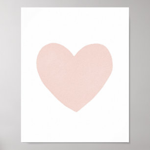 Rosa Vattenfärgning Hjärtnedbrytning Poster