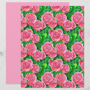 Rosa vattenfärgrosmönster