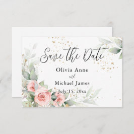 Rosa vattenfärgrosor Spara datum Spara Datumet