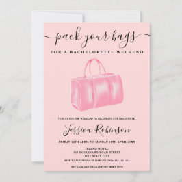  rosa vattenfärgsäck bachelorette helg inbjudningar