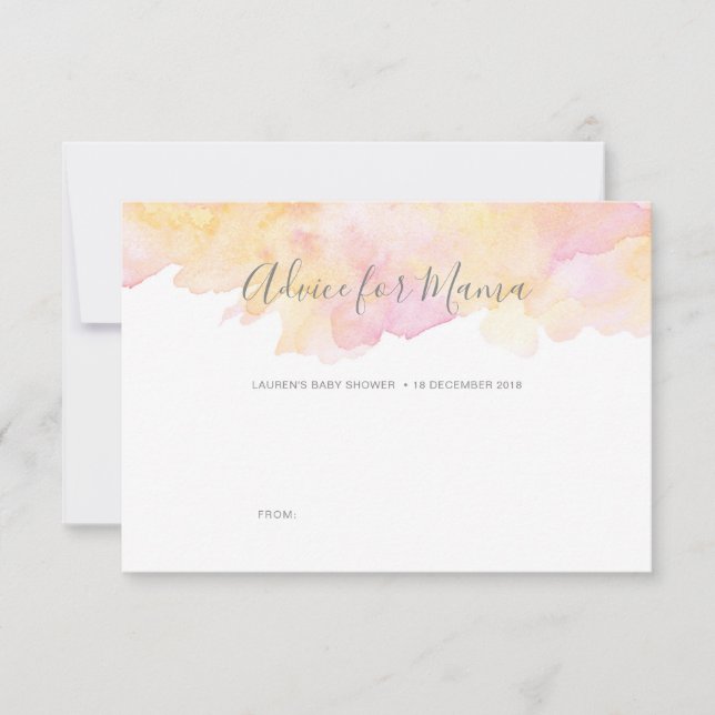 Rosa vattenfärgsbabyskor för Mammor Inbjudningar (Framsida)