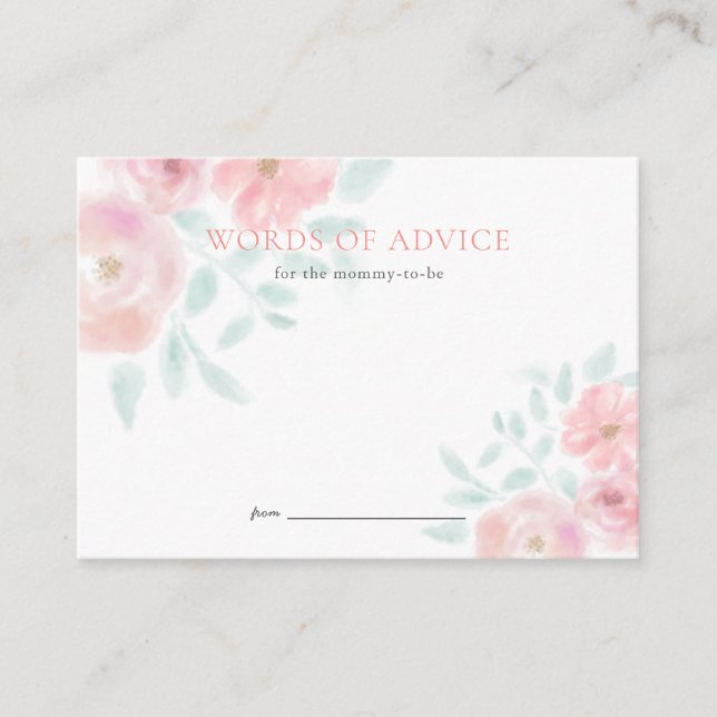  Rosa Vattenfärgsbabyvykort Ro Tilläggskort (Framsida)