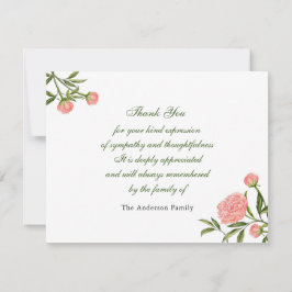 Rosa vattenfärgsblomma tack kort