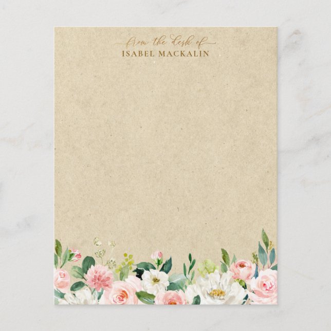  Rosa VattenfärgsBlommigt och Kraft-Personlig (Framsida)