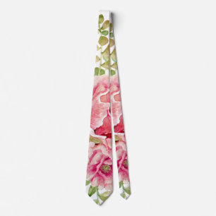 Rosa vattenfärgsblommor, sukulära slips