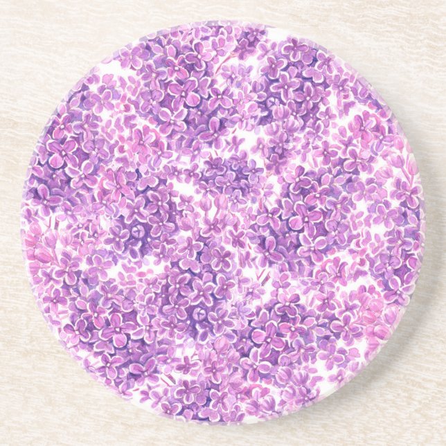 Rosa vattenfärgsblommor underlägg sandsten (Framsidan)