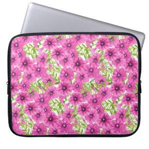Rosa vattenfärgsblunia, mönster laptop sleeve