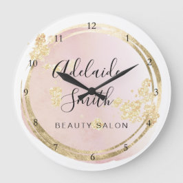 rosa vattenfärgscirkel stor klocka