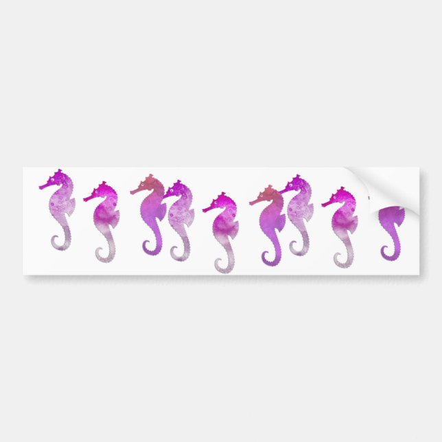 Rosa vattenfärgSeahorses Bildekal (Framsidan)