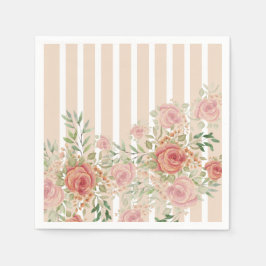 Rosa Vattenfärgsfärgad Ro Handmålad Pappersservett