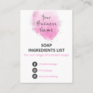 Rosa Vattenfärgsfärgad soap Fragrance Logotyp In Visitkort