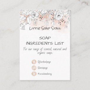 Rosa Vattenfärgsfärgämnet Ro Soap Fragrance Ing Visitkort