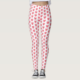 Rosa Vattenfärgshjärta Leggings