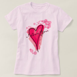 ROSA - vattenfärgshjärta T Shirt