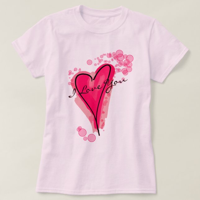 ROSA - vattenfärgshjärta T Shirt (Design framsida)