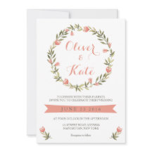 Rosa Vattenfärgsinbjudan till Blommigt för andning