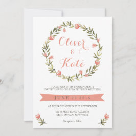 Rosa Vattenfärgsinbjudan till Blommigt för andning Inbjudningar