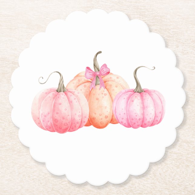 Rosa Vattenfärgslaggdockor för fallande Underlägg Papper (Framsida)