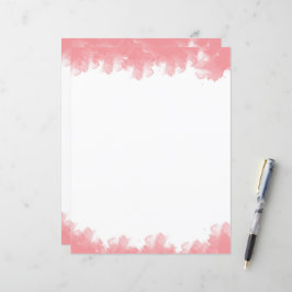 Rosa Vattenfärgsnormal stationär papper