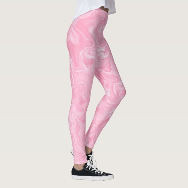Rosa Vattenfärgsskärmar Leggings (Höger)