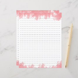 Rosa Vattenfärgsstreckad linjeförråd papper