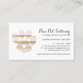 Rosa vattenfärgstroke husdjurssitter grooming tass visitkort
