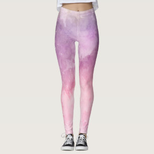 Rosa vattenfärgstruktur leggings