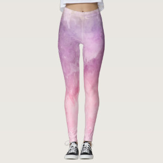 Rosa vattenfärgstruktur leggings