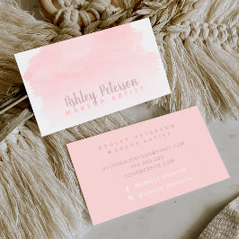 Rosa vattenfärgstrypning, makeup typografi visitkort