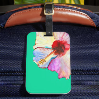 Rosa vattenfärgstulipperkonst bagagebricka