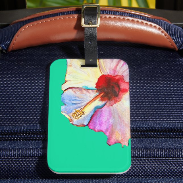 Rosa vattenfärgstulipperkonst bagagebricka (Framsida Insitu 2)