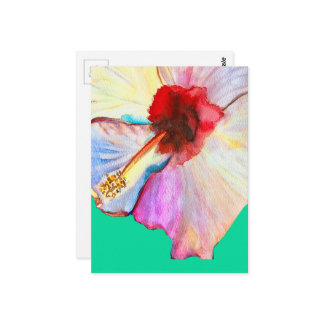 Rosa vattenfärgstulipperkonst vykort