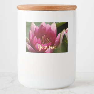 Rosa vattenfri mat etiketter